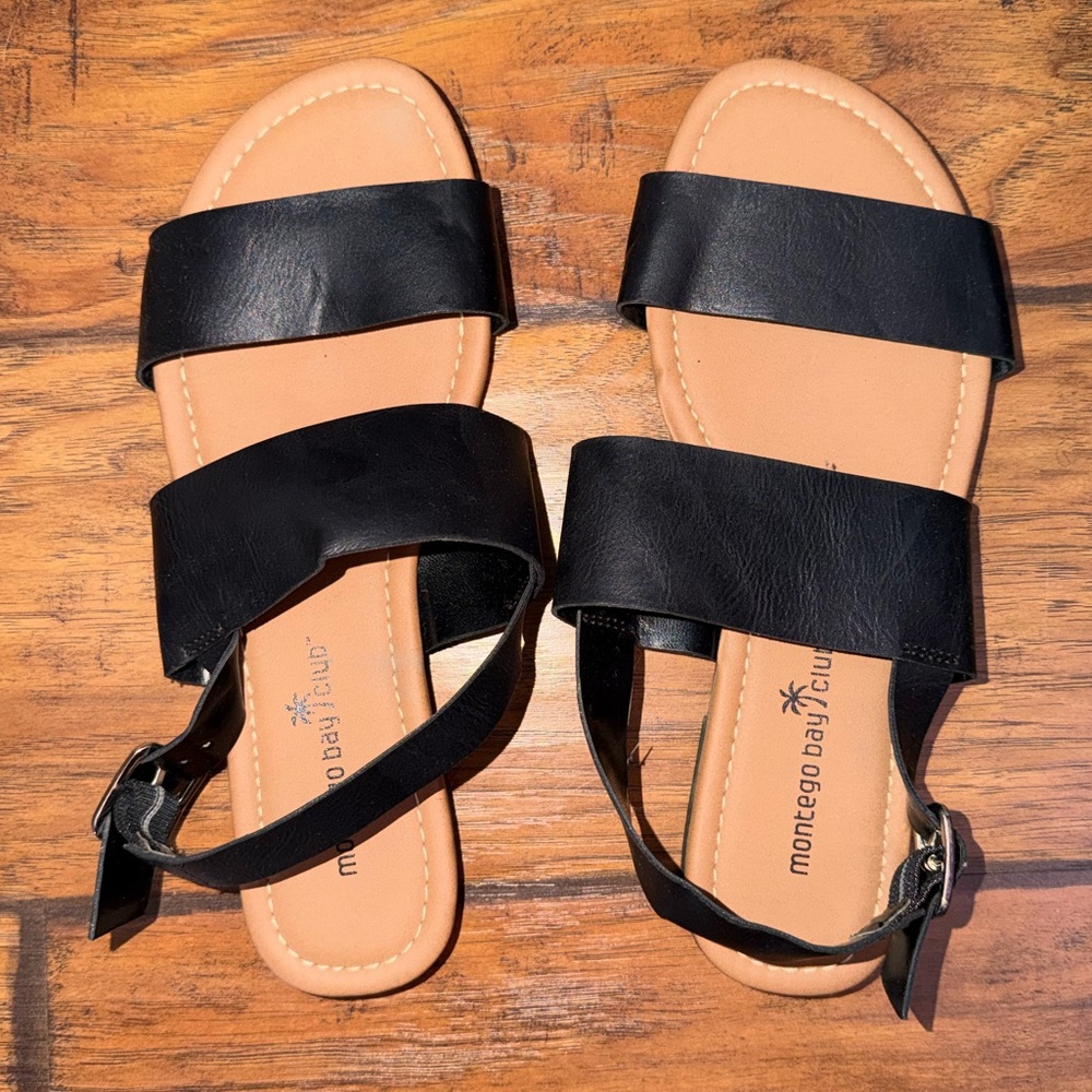 Women's Black Strap Sandals